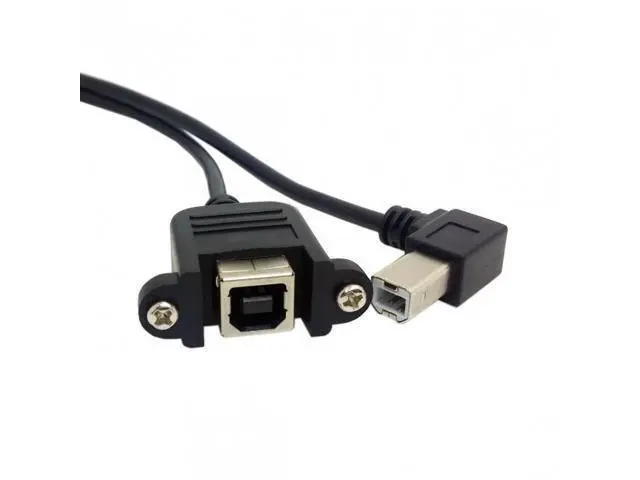 Alt view image 6 of 7 - SM Right angled USB B Male to Female extension cable with screws for Panel Mount 1m