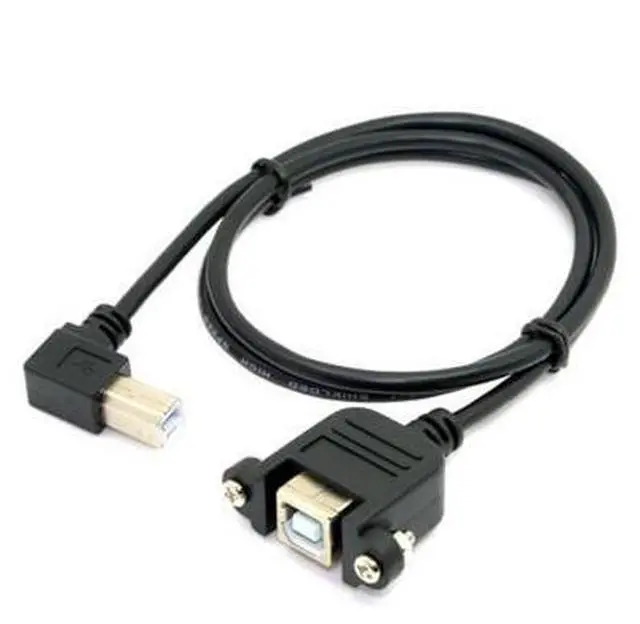 Alt view image 3 of 4 - Right angled USB B Male to Female extension cable with screws for Panel Mount 1m U2-132-RI-1.0M