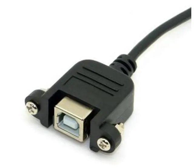 Alt view image 4 of 4 - Right angled USB B Male to Female extension cable with screws for Panel Mount 1m U2-132-RI-1.0M