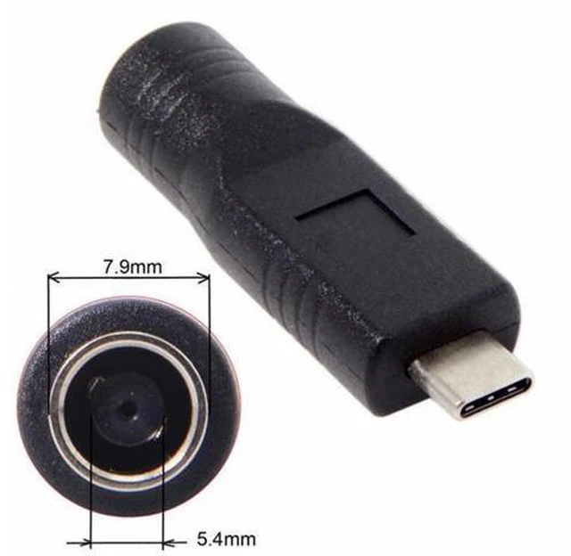 Main image of 65W PD DC Power Jack 7.9*5.4mm Input to Type-C USB-C Power Plug Charge Adapter for Laptop Phone