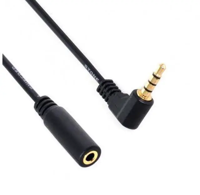 Alt view image 5 of 5 - 1Set 3/4 Poles Audio Stereo 90 Degree Right Angled 3.5mm Male to Female Extension Cable