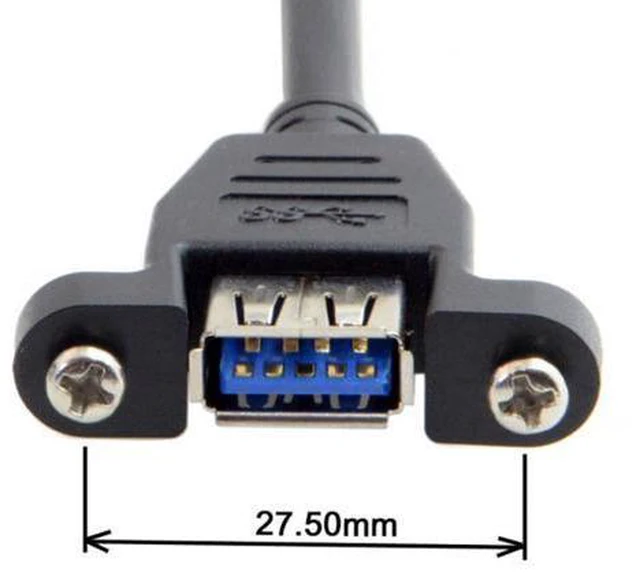 Alt view image 5 of 6 - USB 3.0 Single Port A Female Screw Mount Type to Up Angled Motherboard 20pin Header Cable 90 Degree U3-384-UP