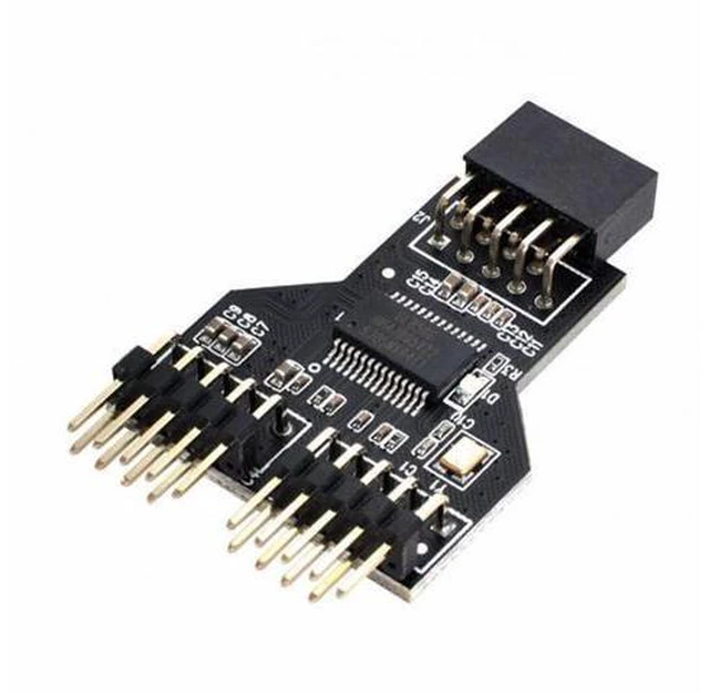 Alt view image 2 of 7 - Motherboard 9pin USB 2.0 Header 1 to 2 Female Extension HUB Connector Adapter Port Multilier