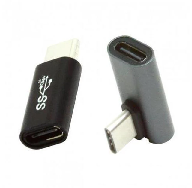 Alt view image 2 of 7 - SM 2pcs/lot Low Profile Angled & Straight USB 3.1 Type C Male to USB-C Female Power Data 10Gbps Adapter for NS Switch & Phone