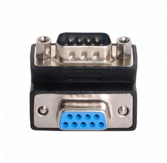 Main image of D-Sub RS232 9Pin DB9P Male to Female Down Angled 90 Degree Extension Adapter