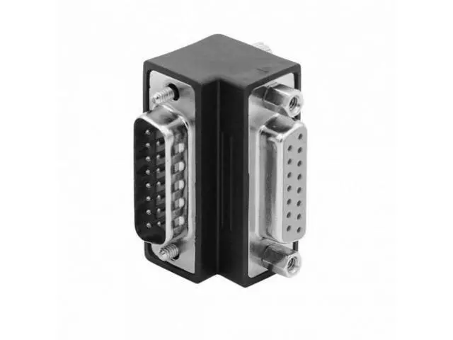 Alt view image 3 of 6 - Down 90 Degree Angled DSUB D-subminiature 15pin Male to Female Extension Adapter DB Connector