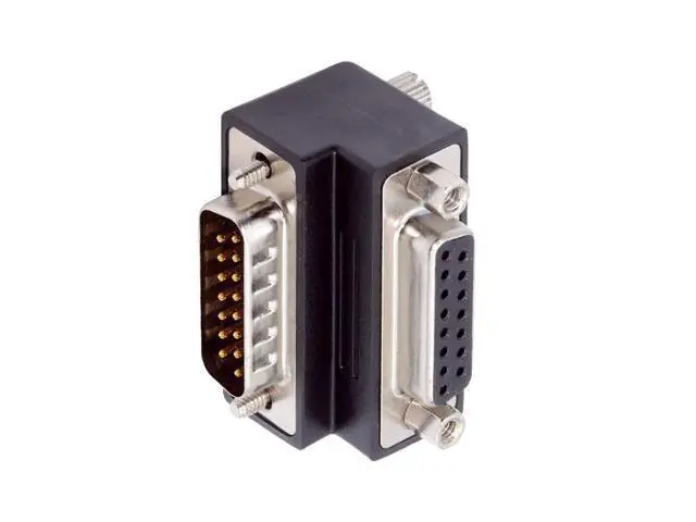 Alt view image 3 of 6 - Up 90 Degree Angled DSUB D-subminiature 15pin Male to Female Extension Adapter DB Connector