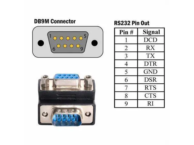 Alt view image 4 of 7 - Down Angled 90 Degree RS232 D-Sub 9Pin Male Screw Type to Female Nut Type Extension Adapter