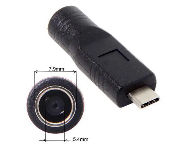 Alt view image 3 of 6 - SM DC Jack 7.9*5.4mm Input to USB-C Type-C Power Plug Charge Adapter for Laptop Phone