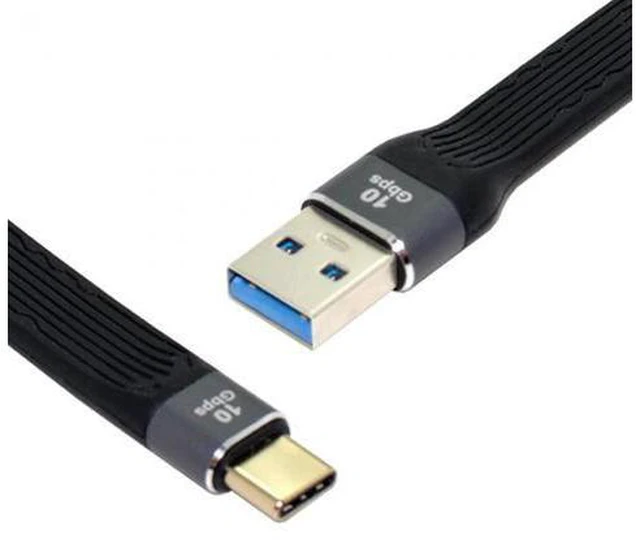 Alt view image 3 of 7 - 10Gbps USB 3.1 Type C Male Host to USB3.0 Type A Male Flat Slim FPC Data Cable for Laptop Phone
