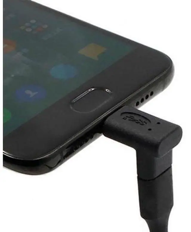 Alt view image 5 of 7 - SM 90 Degree Up or Down Angled Reversible USB 3.1 Type-C Male to Female Extension Adapter for Laptop & Phone