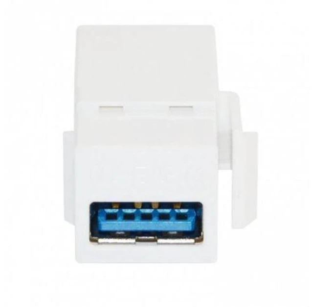 Alt view image 5 of 6 - HKCY U3-059-WH USB 3.0 A Female to A Female Extension Keystone Jack Coupler Adapter for Wall Plate Panel USB Cable