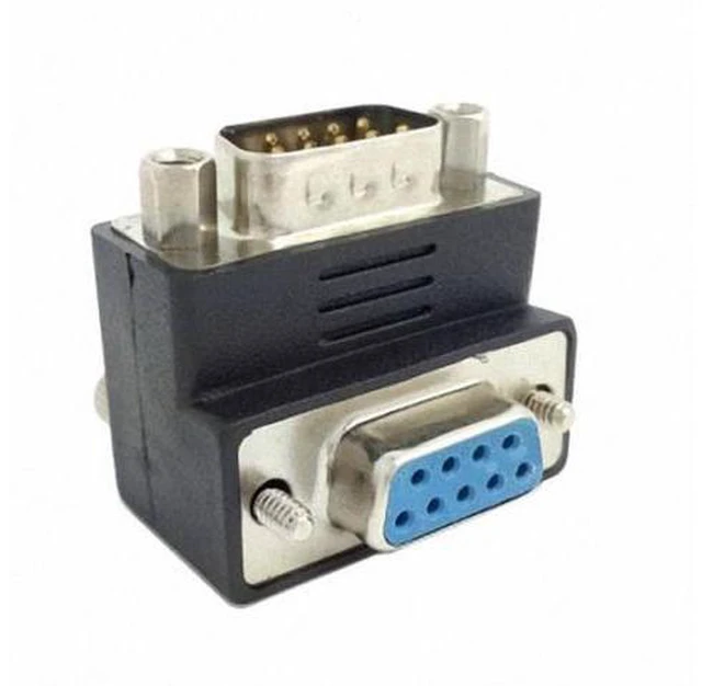 Alt view image 2 of 7 - SM D-Sub RS232 9Pin Male to Female Down Angled 90 Degree Extension Adapter