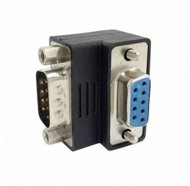 Alt view image 4 of 7 - SM D-Sub RS232 9Pin Male to Female Down Angled 90 Degree Extension Adapter