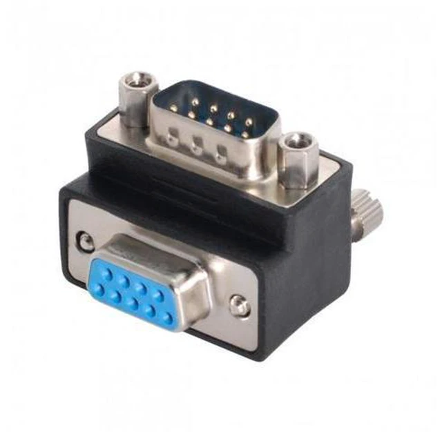 Alt view image 6 of 7 - SM D-Sub RS232 9Pin Male to Female Down Angled 90 Degree Extension Adapter