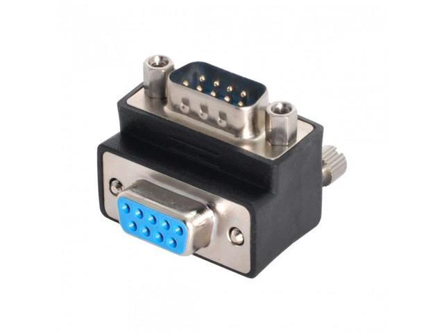 Alt view image 6 of 7 - CYSM D-Sub RS232 9Pin Male to Female Up Angled 90 Degree Extension Adapter