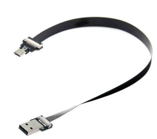 Alt view image 3 of 7 - 2.0M USB 2.0 Type-A Male to Micro USB 5Pin Male Data Flat Slim FPC Cable for FPV & Disk & Phone