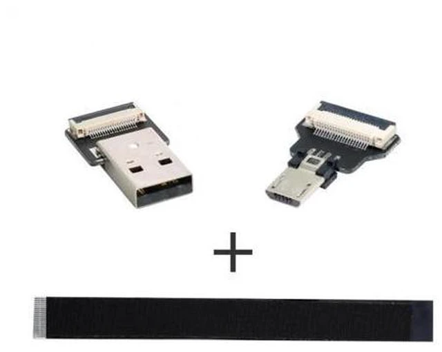 Alt view image 6 of 7 - 2.0M USB 2.0 Type-A Male to Micro USB 5Pin Male Data Flat Slim FPC Cable for FPV & Disk & Phone