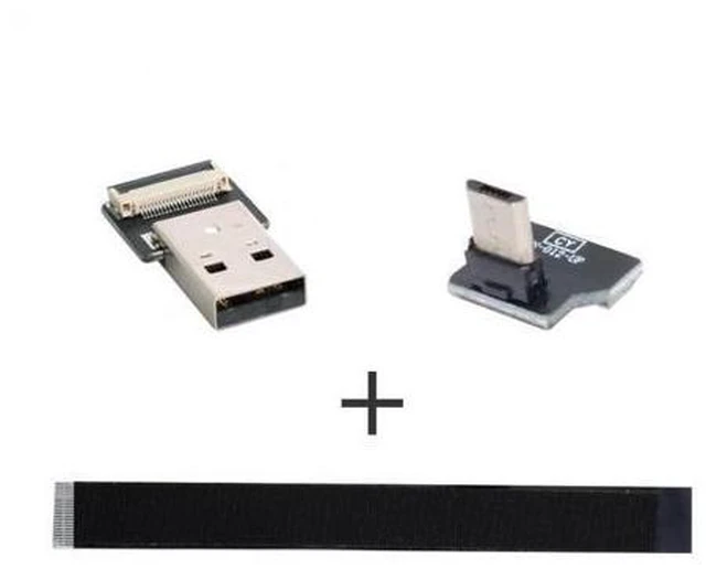 Alt view image 6 of 7 - 2.0M Up Angled USB 2.0 Type-A Male to Micro USB 5Pin Male Data Flat Slim FPC Cable for FPV & Disk & Phone
