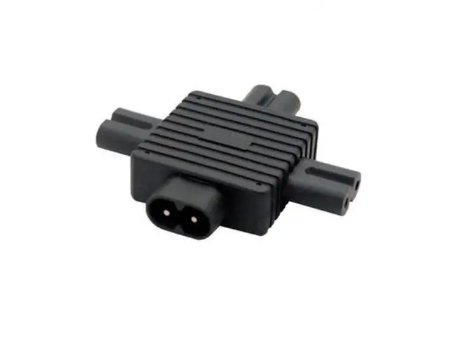 Alt view image 2 of 7 - SM IEC 320 Figure 8 C8 Male to 3X Female C7 Splitter Power Adapter for Power Supply 1 in 3 out