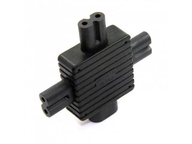 Alt view image 6 of 7 - SM IEC 320 Figure 8 C8 Male to 3X Female C7 Splitter Power Adapter for Power Supply 1 in 3 out