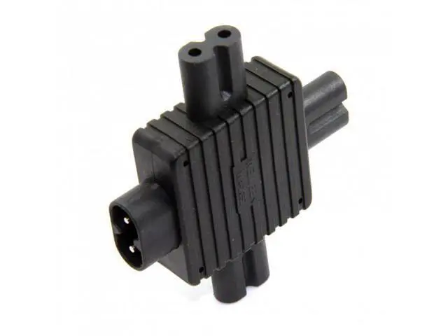 Alt view image 5 of 7 - SM IEC 320 Figure 8 C8 Male to 3X Female C7 Splitter Power Adapter for Power Supply 1 in 3 out