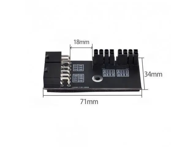 Alt view image 5 of 7 - SM Dual ATX 8Pin Female to 6+8pin Male 180 Degree Angled Power Adapter for NVIDIA 3080 3090 Graphics Card GPU