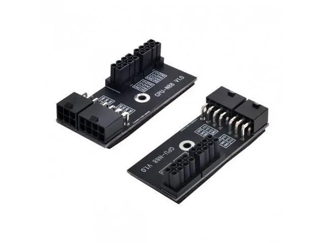 Alt view image 4 of 7 - SM Dual ATX 8Pin Female to 6+8pin Male 180 Degree Angled Power Adapter for NVIDIA 3080 3090 Graphics Card GPU