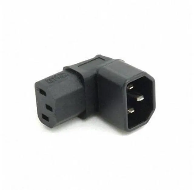 Alt view image 3 of 7 - SM IEC Male C14 to Down Right Angled 90 Degree IEC Female C13 Power Extension Adapter