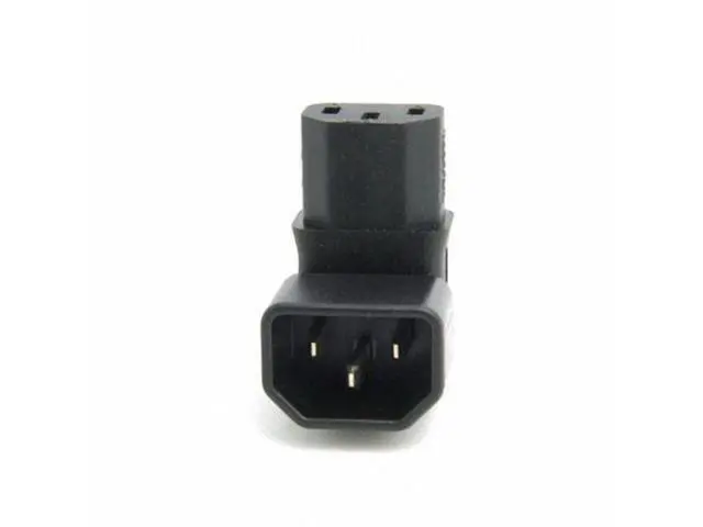 Alt view image 4 of 7 - SM IEC Male C14 to Down Right Angled 90 Degree IEC Female C13 Power Extension Adapter