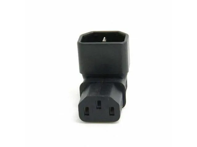 Alt view image 5 of 7 - SM IEC Male C14 to Down Right Angled 90 Degree IEC Female C13 Power Extension Adapter