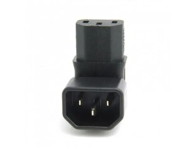 Alt view image 7 of 7 - SM IEC Male C14 to Down Right Angled 90 Degree IEC Female C13 Power Extension Adapter