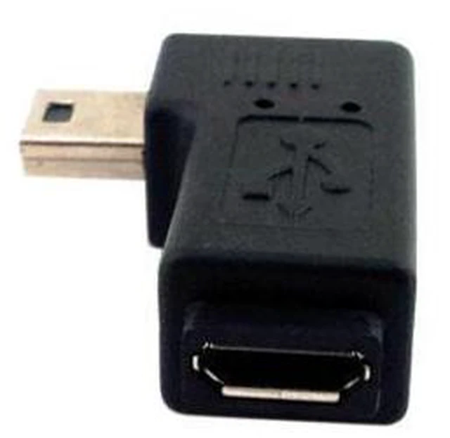 Alt view image 3 of 7 - SM 90 Degree Left Angled Mini USB Male to Micro USB Female Data Sync Power Adapter