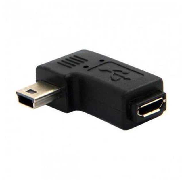 Alt view image 4 of 7 - SM 90 Degree Left Angled Mini USB Male to Micro USB Female Data Sync Power Adapter