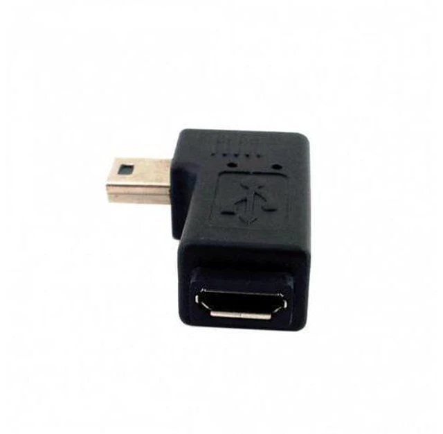 Alt view image 5 of 7 - SM 90 Degree Left Angled Mini USB Male to Micro USB Female Data Sync Power Adapter