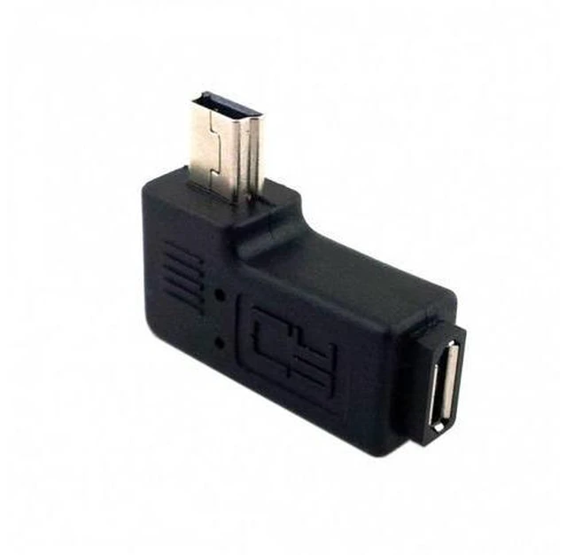 Alt view image 7 of 7 - SM 90 Degree Left Angled Mini USB Male to Micro USB Female Data Sync Power Adapter