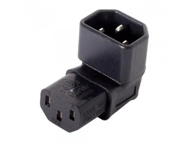 Alt view image 4 of 7 - SM IEC Male C14 to Up Direction Right Angled 90 Degree IEC Female C13 Power Extension Adapter