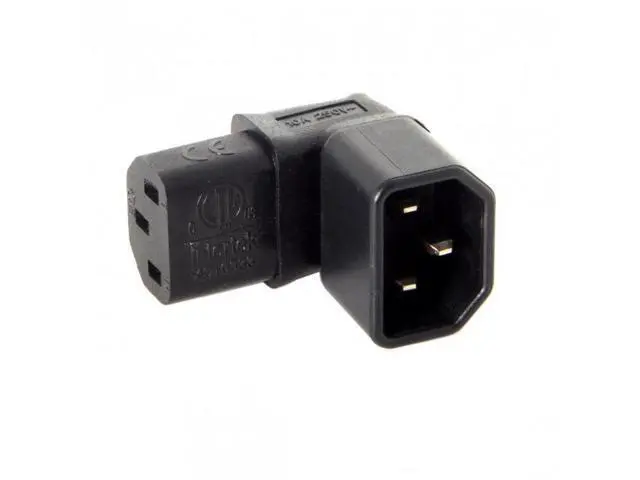 Alt view image 7 of 7 - SM IEC Male C14 to Up Direction Right Angled 90 Degree IEC Female C13 Power Extension Adapter