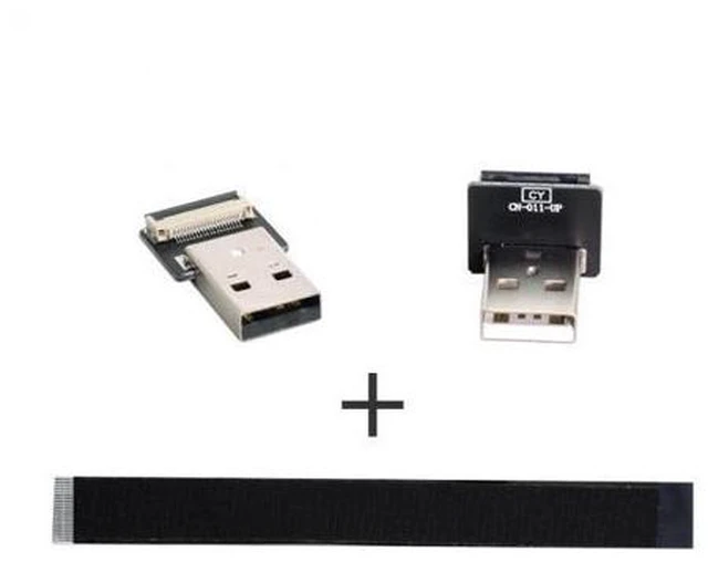 Main image of 0.2M Up Angled USB 2.0 Type-A Male to Type-A Male Data Flat Slim FPC Cable 90 Degree for FPV & Disk & Scanner & Printer