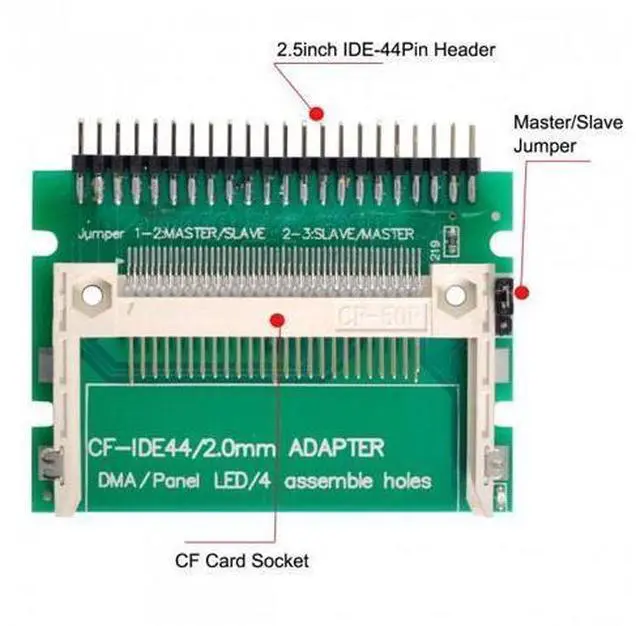 Main image of SM CF Compact Flash Merory Card to Laptop 2.5" 44 Pins Male IDE Hard Disk Drive HDD SSD Adapter