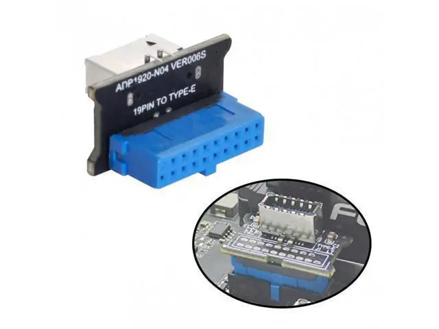 Alt view image 3 of 7 - SM Vertical USB 3.1 Front Panel Socket Key-A Type-E to USB 3.0 20Pin Header Male Extension Adapter for Motherboard