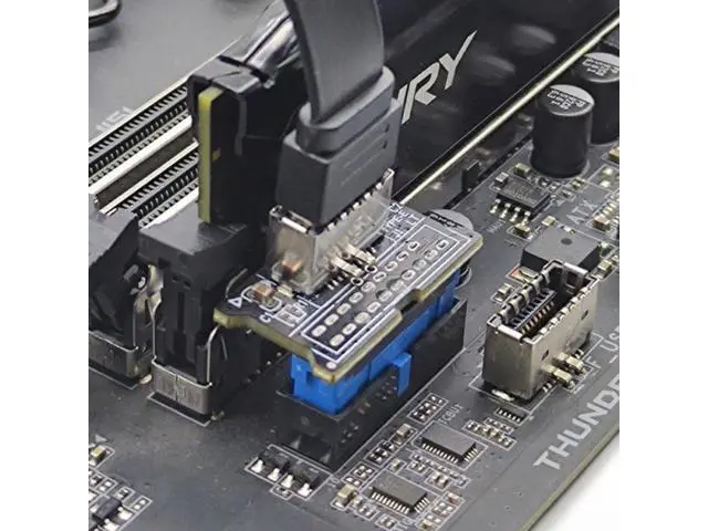 Alt view image 7 of 7 - SM Vertical USB 3.1 Front Panel Socket Key-A Type-E to USB 3.0 20Pin Header Male Extension Adapter for Motherboard
