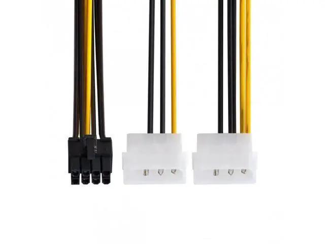 Alt view image 6 of 7 - HKCY SA-137 Dual Molex 4pin IDE to 8 Pin PCI-E Power Lead Cable for Asus MSI VGA Video Graphic Card