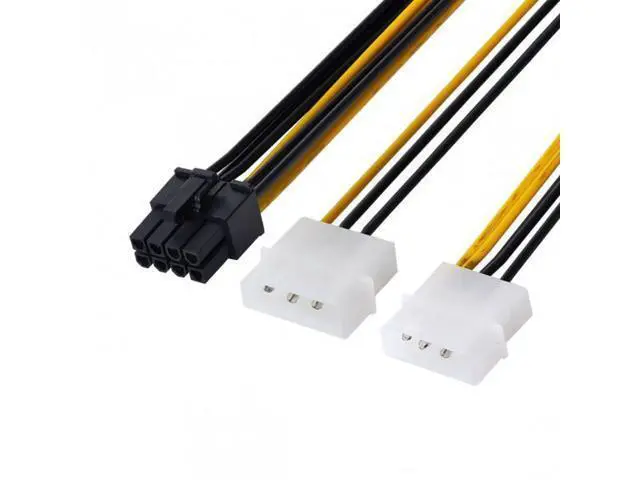Alt view image 7 of 7 - HKCY SA-137 Dual Molex 4pin IDE to 8 Pin PCI-E Power Lead Cable for Asus MSI VGA Video Graphic Card