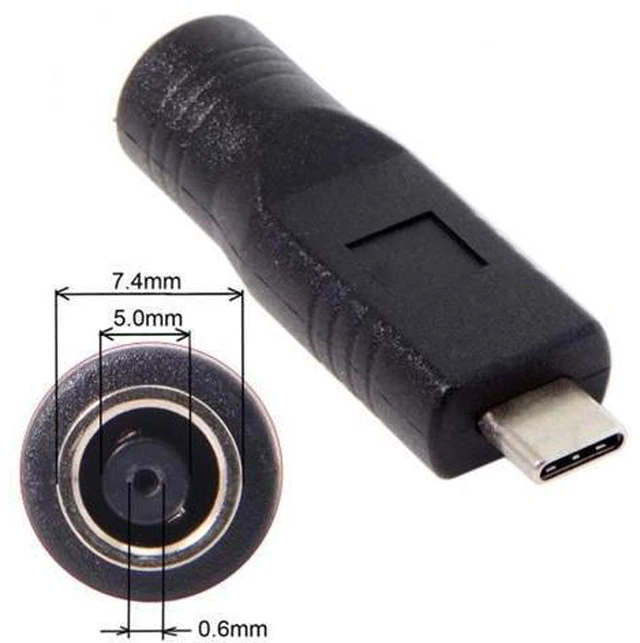 Alt view image 2 of 5 - Jack 7.4*5.0mm Input to USB-C Type-C Plug Adapter UC-211-7406MM