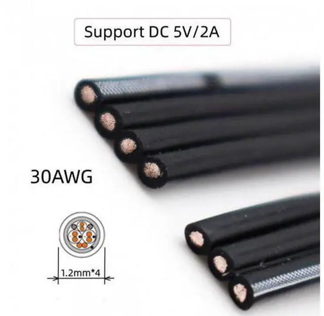 Alt view image 7 of 7 - HKCY UC-096-BK-0.13M 13cm USB 2.0 Type-A Male to USB-C Type-C Male Male Data Flat Slim FPC Cable for FPVDiskPhone