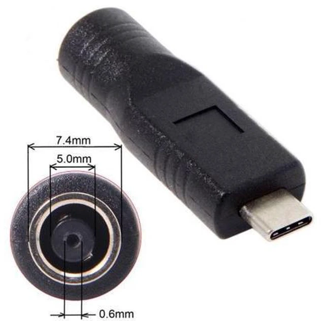 Alt view image 3 of 6 - CYSM DC Jack 7.4*5.0mm Input to USB-C Type-C Power Plug Charge Adapter for Laptop Phone
