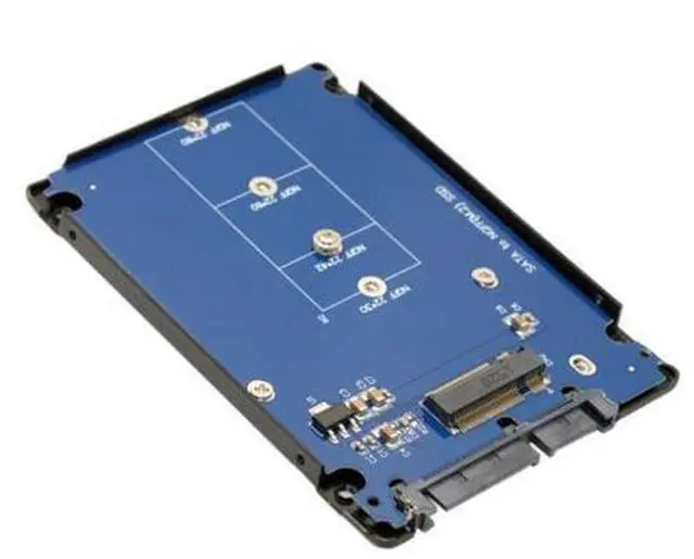 Alt view image 2 of 7 - SM B+M Key Socket 2 M.2 NGFF (SATA) SSD to 2.5 SATA Adapter Card Adapter with Black Metal Case