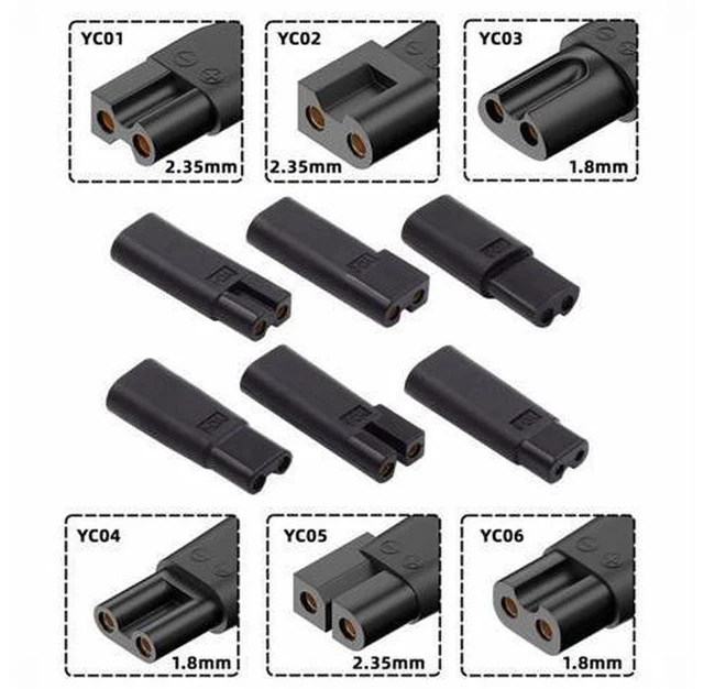 Alt view image 2 of 7 - 6pcs/set USB-C Female to 2Pin DC 5V Power Charge Adapter for Electric Hair Clipper Beard Trimmers Shavers Beauty Instruments