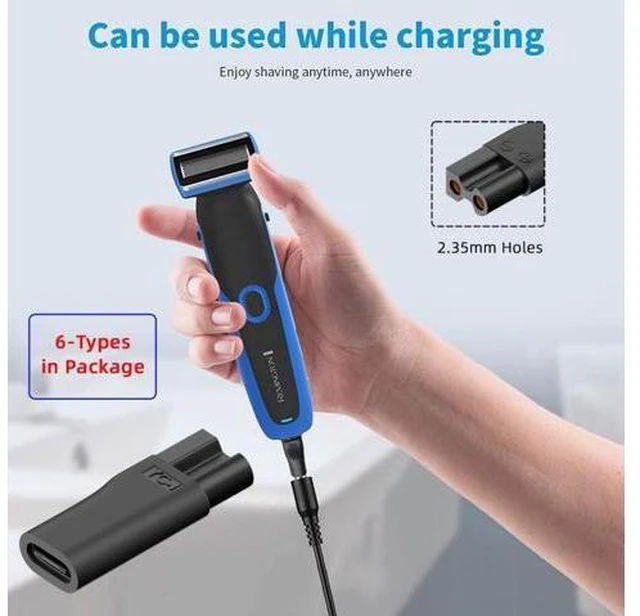 Alt view image 3 of 7 - 6pcs/set USB-C Female to 2Pin DC 5V Power Charge Adapter for Electric Hair Clipper Beard Trimmers Shavers Beauty Instruments
